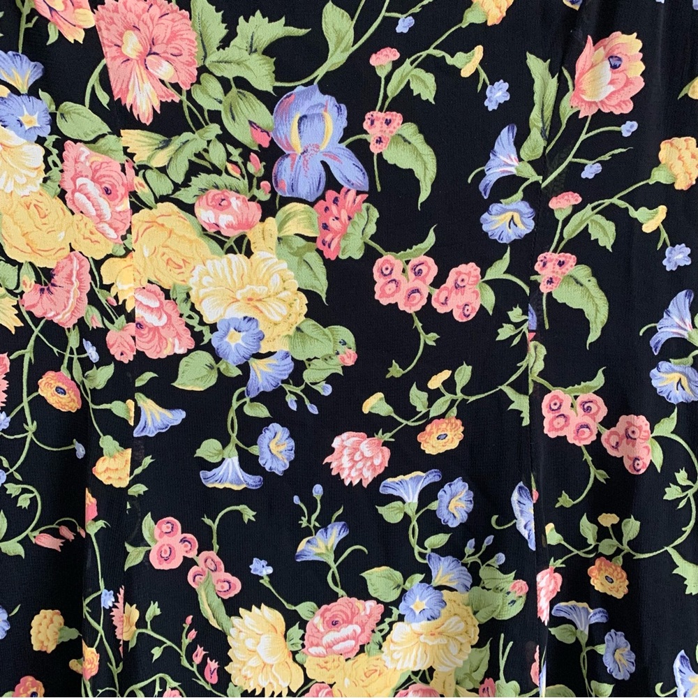 Liz Claiborne Black Floral Short Sleeve Dress - Picture 5 of 5